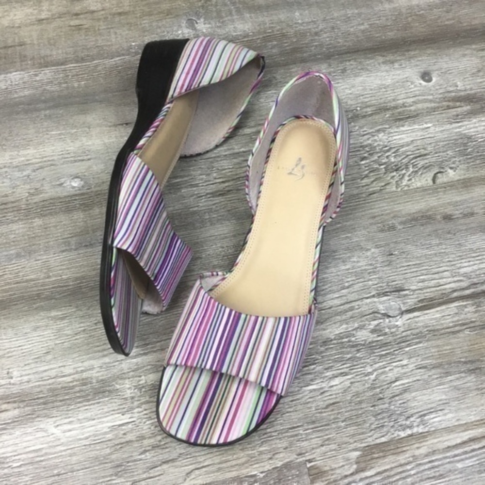 Life Stride Striped Newport Open Toe Purple Pink